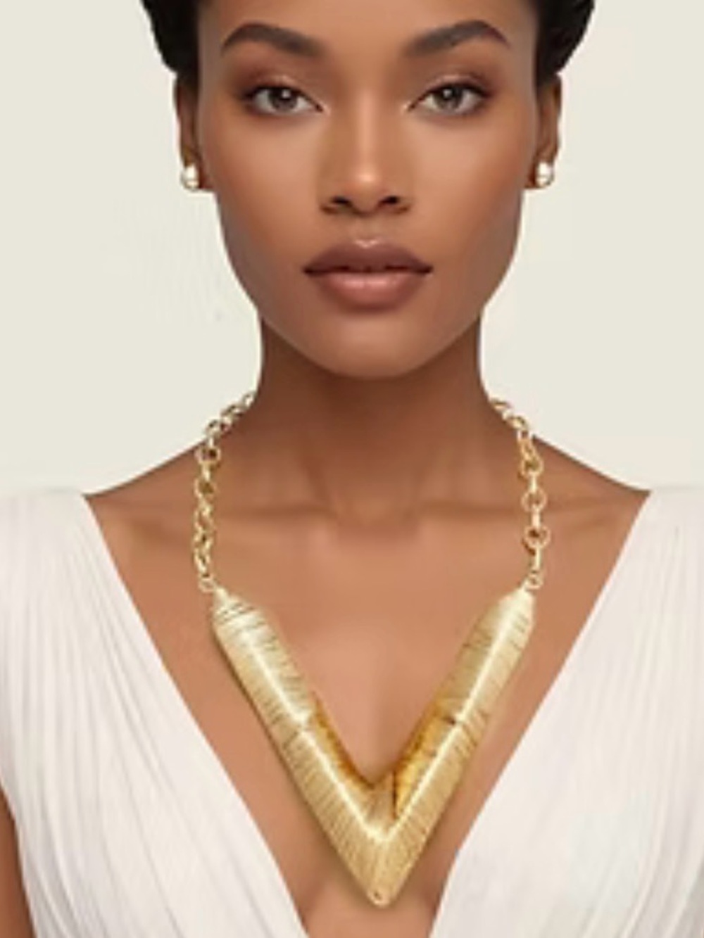 Gold wire statement necklace